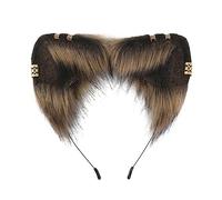 KADSXIYA Serre-tête en forme d'oreille de chat avec oreilles dorées cloutées pour Halloween