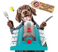 KADTC Jouet interactif 2 en 1 pour chien - Distributeur de nourriture réglable (465 g) et mangeoire lente - Puzzle de friandises à rouler - Pour chiens de taille moyenne et grande - Stimulation