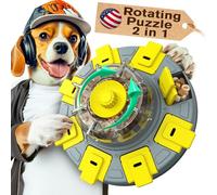 KADTC Puzzle rotatif pour chien niveau 2 en 1 pour chiens de petite, moyenne et grande taille, distributeur lent réglable, casse-tête, jouet interactif, stimulation, jeu d'enrichissement mental, jouet