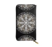 KadUe Helm of Awe Portefeuille en cuir tendance pour femme, plusieurs compartiments pour cartes et cartes de crédit, Noir , Taille unique, Contemporain