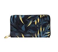 KadUe Leaves in the Dark Portefeuille en cuir tendance pour femme, plusieurs compartiments pour cartes et cartes de crédit, Noir , Taille unique, Contemporain