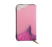 KadUe Pink Sand Beach Portefeuille en cuir pour femme Plusieurs compartiments pour cartes et cartes de crédit, Noir , Taille unique, Contemporain