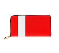 KadUe Portefeuille en cuir avec drapeau danois du Danemark pour femme, plusieurs compartiments pour cartes et cartes de crédit, Noir , Taille unique, Contemporain