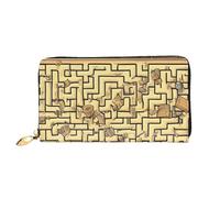 KadUe Treasure Labyrinthe Portefeuille en cuir tendance pour femme, plusieurs compartiments pour cartes et cartes de crédit, Noir , Taille unique, Contemporain