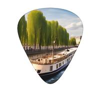 KadUe View Of The Seine Lot de 12 médiators pour guitare acoustique, électrique, ukulélé, taille unique