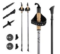 KADVA Bâtons de Marche Nordique Nordic Walking ARUKU Couleur Noir avec Taille Réglable 83-135 cm Système de Blocage Rotatif Twist Lock pour la stabilité et la sécurité