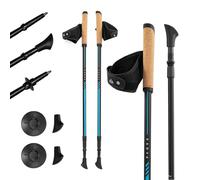 KADVA Bâtons de Marche Nordique Nordic Walking Luna Couleur Bleu avec Taille Réglable 69-135 cm Système de Blocage Rotatif pour Changement Ferme et Facile de Longueur Poignée