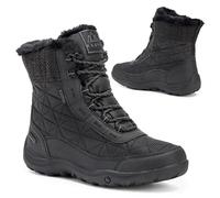 KADVA Bottes de Neige Dame RAVA Taille 37 EU Couleur Noir Isolation Thermique 3M Thinsulate Fausse Fourrure Souple et Semelle Antidérapante sur Neige et Glace Chaussures d'Hiver