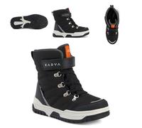 KADVA - Bottes De Neige Enfant Imperméables Avec Membrane, Isolées, Tige Haute, Fermeture Scratch Et Lacets, Semelle TPR, Intercalaire EVA - Taille 31 - Noir