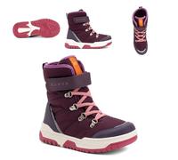 KADVA - Bottes De Neige Enfant Imperméables Avec Membrane, Isolées, Tige Haute, Fermeture Scratch Et Lacets, Semelle TPR, Intercalaire EVA - Taille 34 - Bordeaux