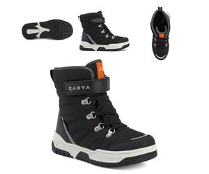 KADVA - Bottes De Neige Enfant Imperméables avec Membrane, Isolées, Tige Haute, Fermeture Scratch Et Lacets, Semelle TPR, Intercalaire EVA