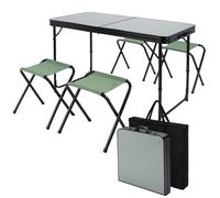 KADVA CampTable de camping - Fabrication de qualité supérieure - Confortable pour les grands groupes de personnes - Ensemble composé d'une table, de 4 chaises et d'une housse - Idéal pour le camping
