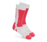 KADVA Chaussettes de Trekking Femme Taille 35/37 Couleur Rose en Laine Mérinos Chaussettes Chaudes et Respirantes pour Randonnée Modèle Haut Protègent Contre les Abrasions des Pieds et des Mollets