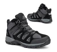 KADVA Chaussures de Randonnée Trekking Homme TRAVER Mid Couleur Noir Taille 43 EU Chaussures Hautes pour Homme Imperméables et Respirantes avec Isolation Thermique Tige en Cuir