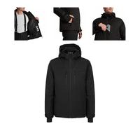 KADVA Edge X - Veste de ski pour homme - Imperméable 8000 mm, respirante 5000 g/m², coupe-vent et chaude - Capuche - Jupe pare-neige, poches zippées, Noir, L