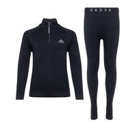 KADVA Ensemble de sous-Vêtements Thermiques Tyros pour Enfants Couleur Noir Taille 128/140 sous-Vêtements d'hiver Règlent la Température Pendant l'exercice Respirent et Évacuent l'Humidité