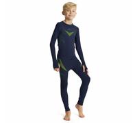 KADVA - Ensemble sous-Vêtements Thermiques Enfant, AlpineStep Thermo Light Plus, Bleu Marine sans Coutures, 140-152 - Haut Manches Longues & Bas