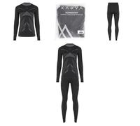 KADVA - Ensemble sous-Vêtements Thermiques Femme AlpineStep Thermo Light Plus sans Coutures, Noir, S-M - Haut Manches Longues & Legging