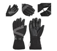 KADVA Gants de Ski Professionnels - 3M Thinsulate - Protection Thermique - Cuir et Softshell - Imperméables et Respirants - pour Ski et Alpinisme d'hiver (XL/XXL)