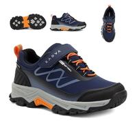 KADVA Rocky Trail Low Waterproof - Chaussures d'extérieur pour enfants : sèches et confortables ; softshell, membrane, semelle TPR adhérente, bleu, 34 EU