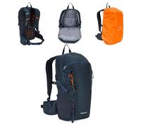 Kadva - Sac À Dos De Randonnée Fleiro 30 L avec Dos Ventilé Et Armature, Accès par Le Bas Au Compartiment Principal, Poche D’Hydratation Et Housse De Pluie Intégrée - Bleu Marine
