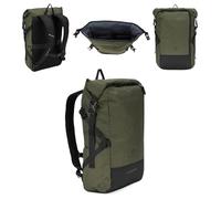 KADVA - Sac À Dos Londer 25 L - Fermeture Enroulable À Boucle Compartiment Ordinateur 16 Pouces pour Trajets Urbains Et Randonnées À La Journée - Vert