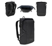 KADVA - Sac À Dos Londer 25 L - Fermeture Enroulable À Boucle Compartiment Ordinateur 16 Pouces pour Trajets Urbains Et Randonnées À La Journée - Noir