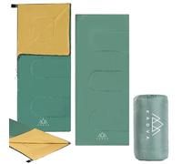 KADVA Sac de Couchage de Camping Karvilo 200 x 75 cm Sac de Couchage Vert avec Fonction de Couette Température de Confort de 20 Degrés Idéal pour l'Été avec Technologie Ripstop de Durabilité