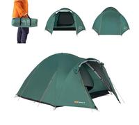 KADVA Tente CAMPdome 3 Dôme pour 3 Personnes 270 x 210 x 125 cm Cadre en Fibre de Verre Imperméable, Léger et Durable Idéal pour Le Camping et la Randonnée Couleur Bleu|Vert (Vert)