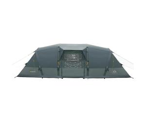 KADVA Tente de Camping AIRcamp 8.44 Passager Construction en Tunnel 640 x 205 x 195 cm Résistance à l'eau 3000 mm Deux Chambres Vestibule Spacieux Transport Facile Poches Pratiques Couleur Vert