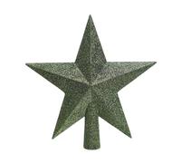 KAE Pointe de sapin de Noël, en forme d’étoile, en plastique, à paillettes, 19 cm, vert pin