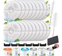 KAEGREEL 27PCS Filtre Fontaine Eau Chat pour 81oz/2-2.4L Ronde Pet Fontaine Eau Distributeur, 18 Filtres de Fontaine à Eau Replacement Round Rechange Filtre de Chien/Chat Fontaine avec Charbon Actif