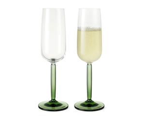 Kähler Coupes de champagne 24 cl Hammershøi. lot de 2 Vert
