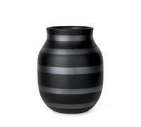 KÄHLER Omaggio Vase en céramique avec Rayures peintes à la Main Diamètre 16 cm Noir 20 cm pour décoration d'intérieur Moderne