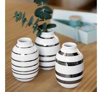 Kähler OMAGGIO Vase en céramique Set de 3 pièces Argent