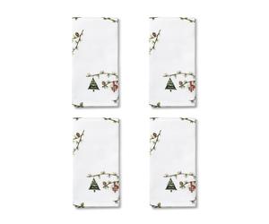Kähler Serviette en tissu Hammershøi Christmas 45x45 cm Lot de 4 Blanc