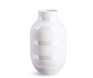 Kähler Vase H31 cm Omaggio Originaldesign avec bandes peintes à la main, blanc