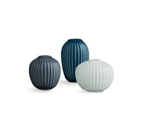 Kähler Vases miniatures Hammershøi lot de 3 Vert menthe-bleu-gris anthracite