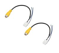 Kaelaxroy Lot de 2 Faisceaux de câbles 10 Broches avec entrée vidéo RCA pour autoradio Android, Adaptateur pour caméra de recul et signaux WiFi Bluetooth, Longueur 18 cm