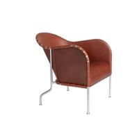Källemo Fauteuil Bruno Cuir brun vintage-chrome mat