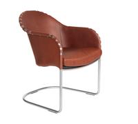 Källemo Fauteuil Star Cuir brun vintage-chrome mat