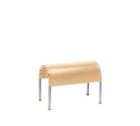 Källemo Pouf Bruno Cuir pleine fleur naturel-piètement chrome