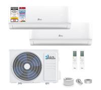 Kältebringer® Climatiseur Multisplit 2 unités intérieures 18000 BTU 5,3 kW | Climatiseur réversible avec chauffage, WiFi et application - très silencieux et économe en énergie, qualité allemande