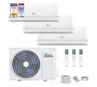 Kältebringer Multisplit Climatiseur 3 unités intérieures - 27000 BTU - 7,9 kW - Avec fonction chauffage, WiFi et App - très silencieux & économie d'énergie - Marque de qualité allemande