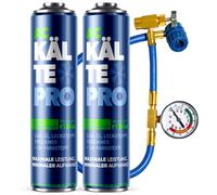 KÄLTEPRO Remplacement du gaz refrigerant R134a pour Clim Auto - Pack 5-en-1 Complet : Gaz, Huile, Anti-fuite & Traceur UV Équivalent 755g R134a- Pour Voitures 1995-2016