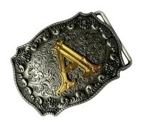Kaeltsyn Accessoire ceinture lettre avec parchemin floral gravé, A