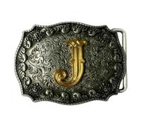 Kaeltsyn Accessoire ceinture lettre avec parchemin floral gravé, J