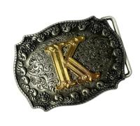 Kaeltsyn Accessoire ceinture lettre avec parchemin floral gravé, K