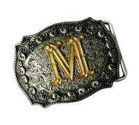Kaeltsyn Accessoire ceinture lettre avec parchemin floral gravé, M