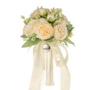 Kaeltsyn Arrangement de mariée Artificiel Vert Blanc éternel, Fleurs en Soie réalistes, légères, pour cérémonie de Mariage, Fleur en Soie Essentielle, Accessoire de mariée